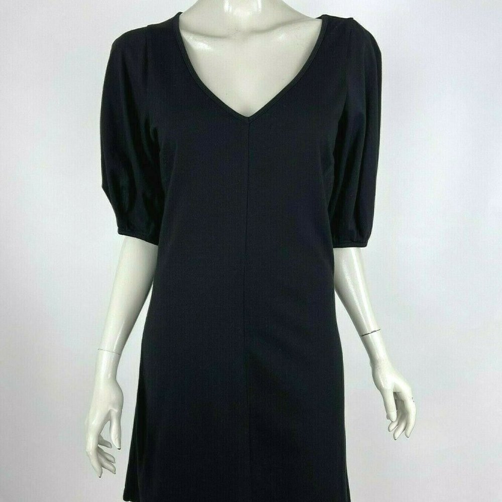 Anthropologie Velvet V-Neck Balloon Sleeve Dress - Picture 7 of 12
